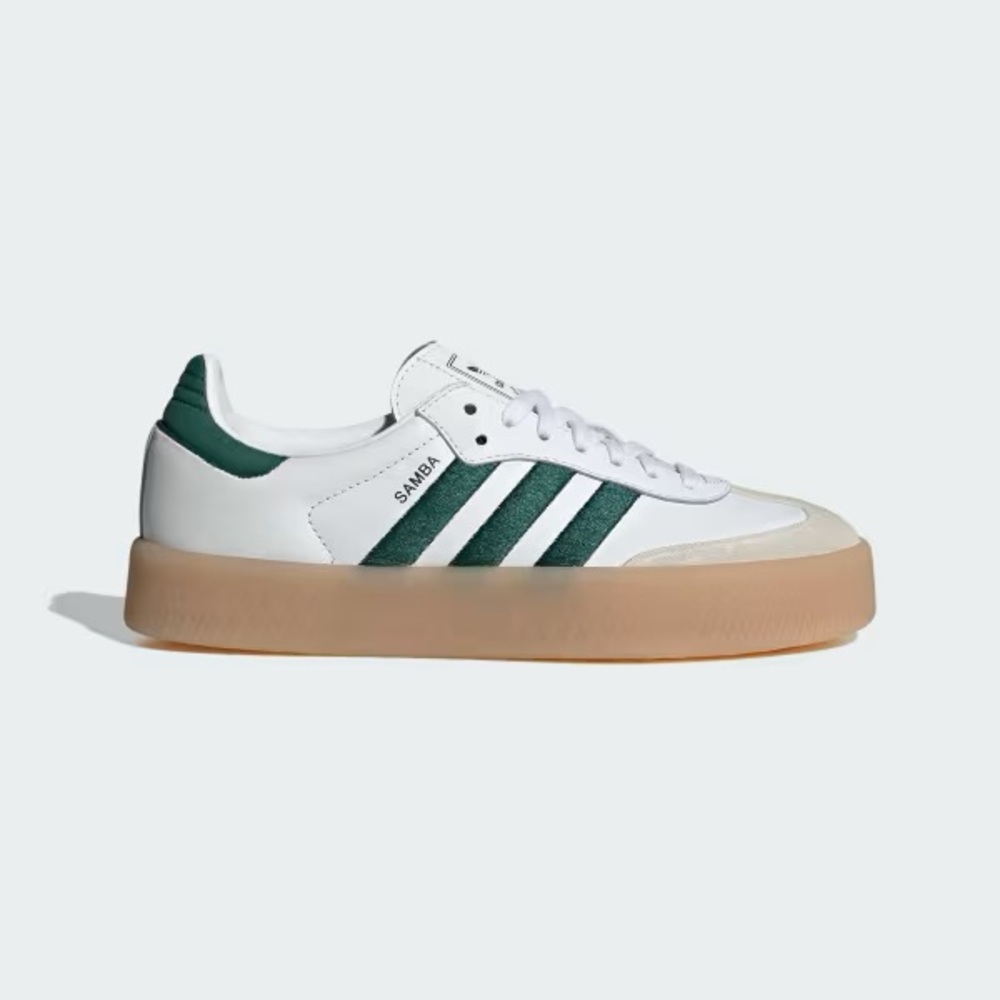 Adidas White and Dark Green Sneakers